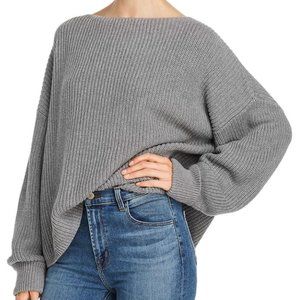 French Connection Grey Millie Mozart Knits Cotton Boat Neck Sweater